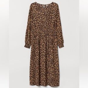HM Long Sleeve Leopard Maxi Dress